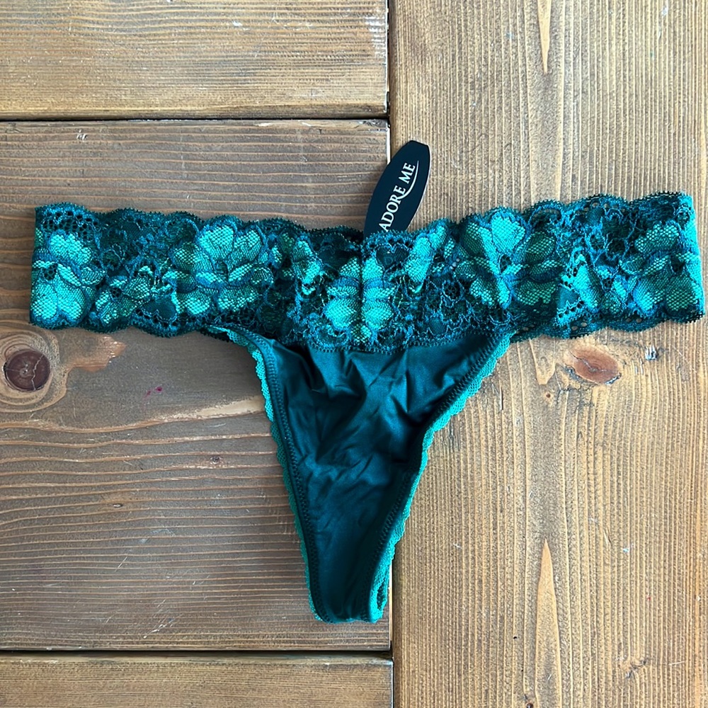 Adore Me Green Lace Thong